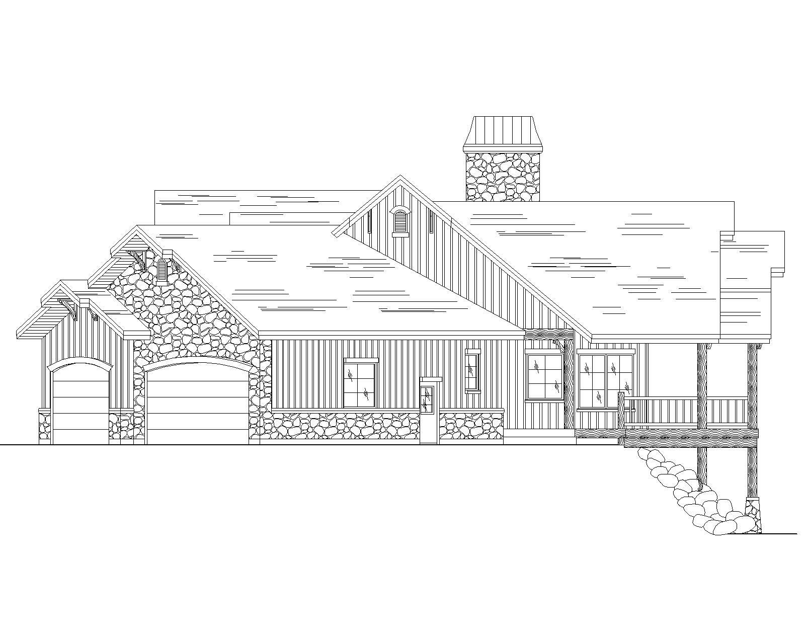 Home Plan Right Elevation of this 3-Bedroom,2495 Sq Ft Plan -135-1049