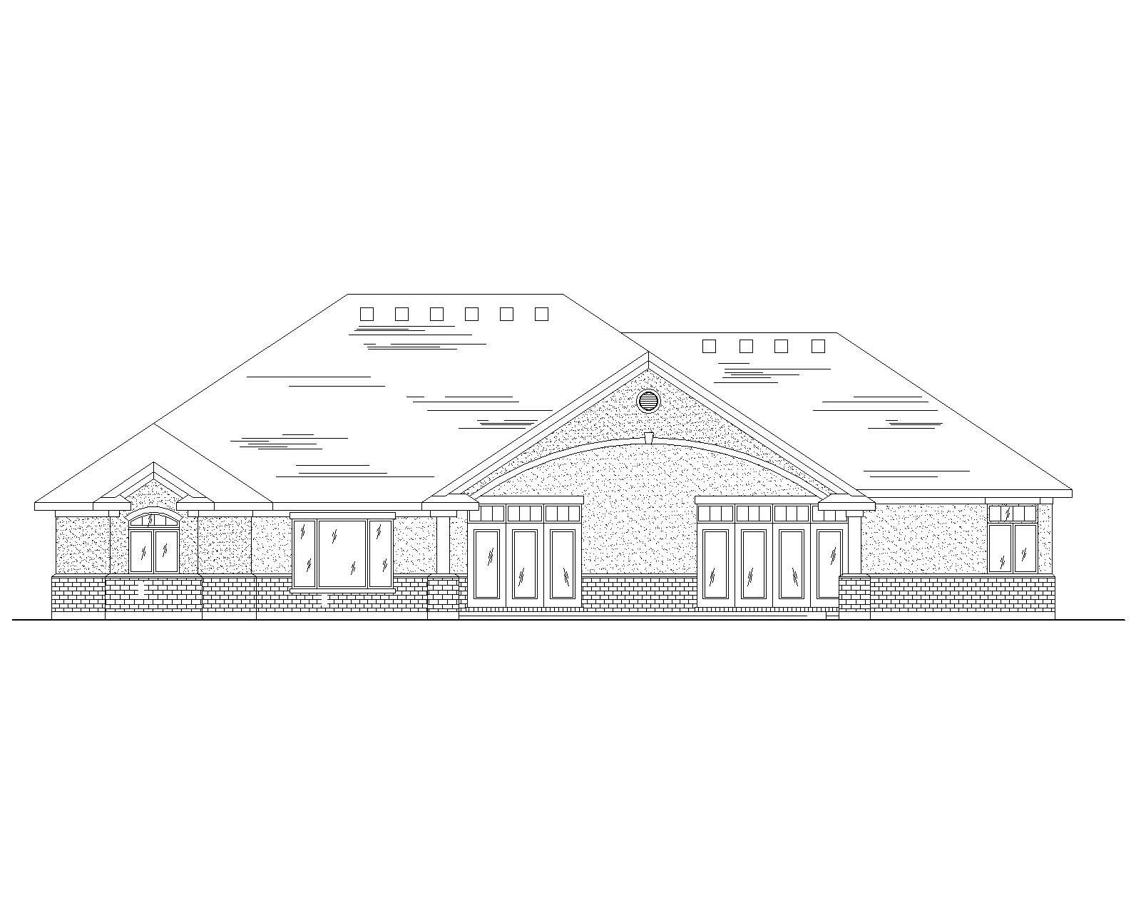 Home Plan Rear Elevation of this 2-Bedroom,2536 Sq Ft Plan -135-1051