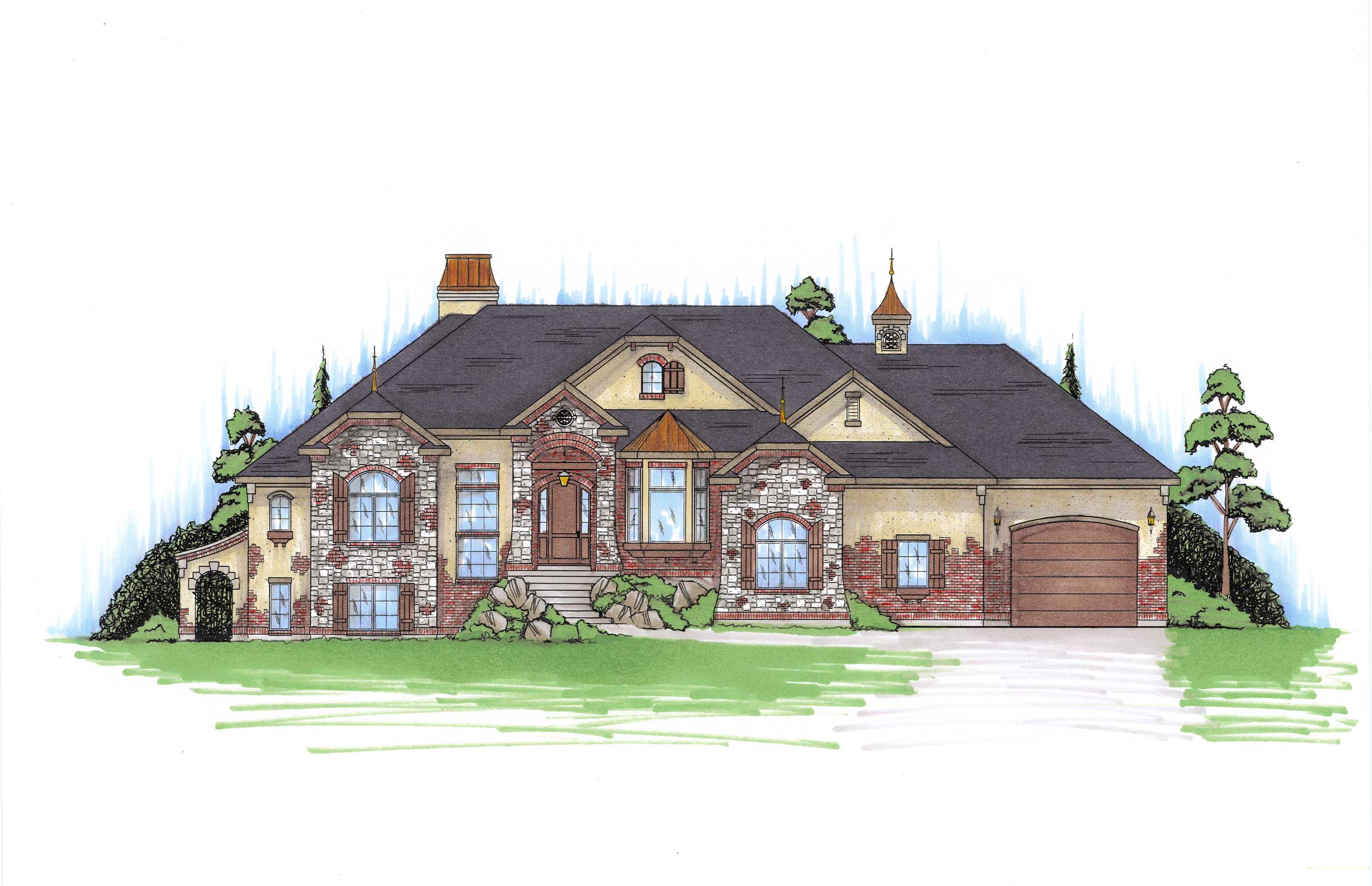 Color Rendering of this house plan