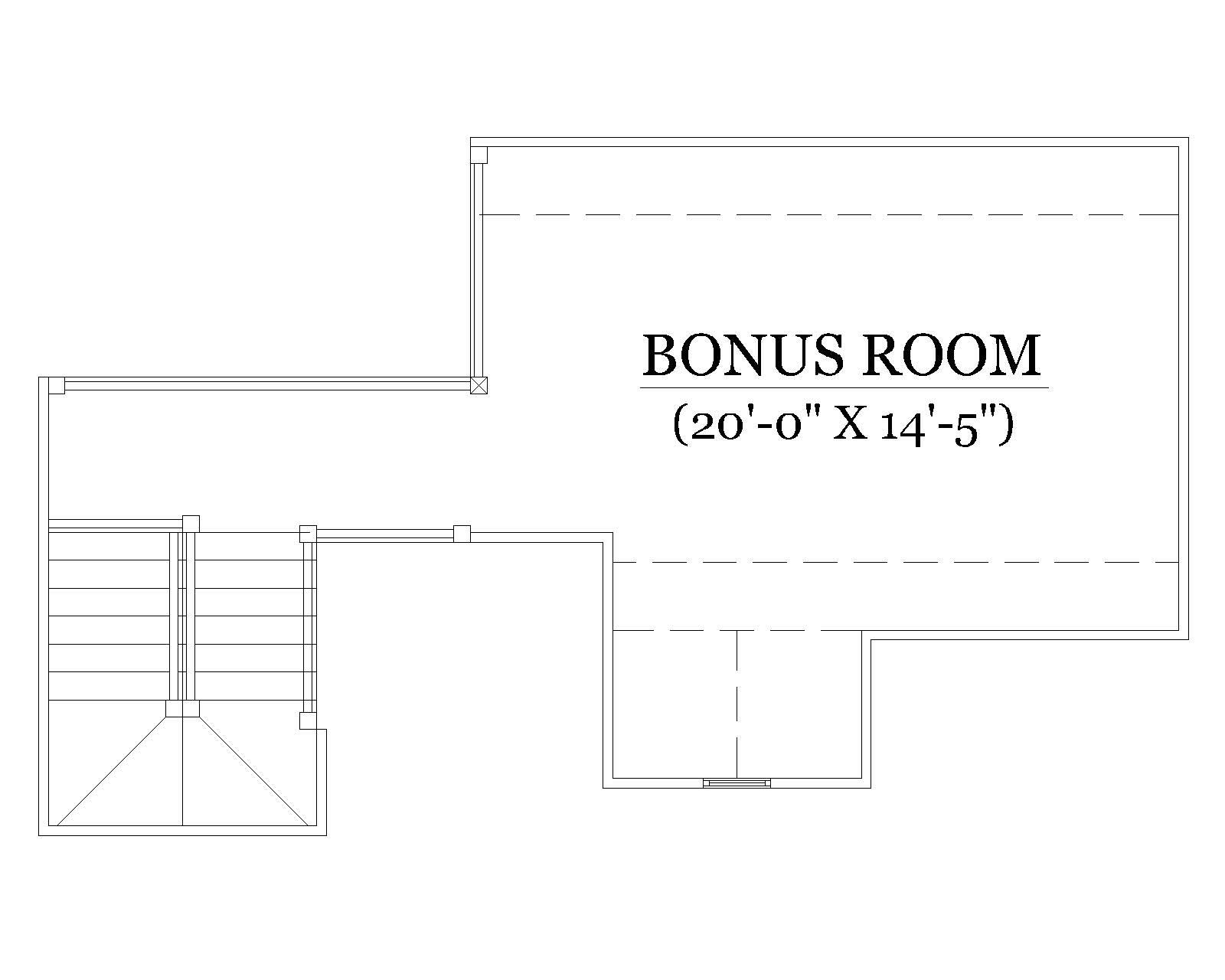 Floor Plan Second Story of European Plan #135-1052