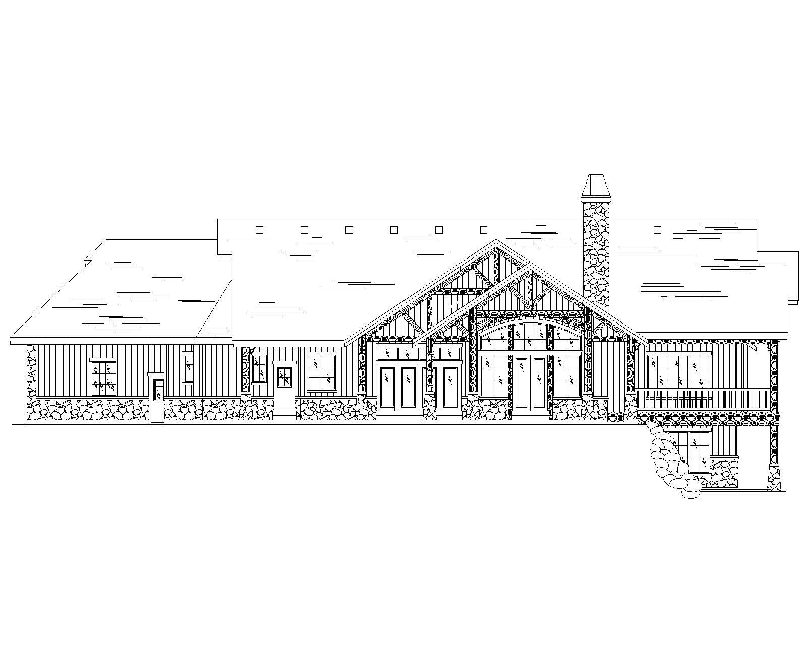 Home Plan Rear Elevation of this 3-Bedroom,2600 Sq Ft Plan -135-1055