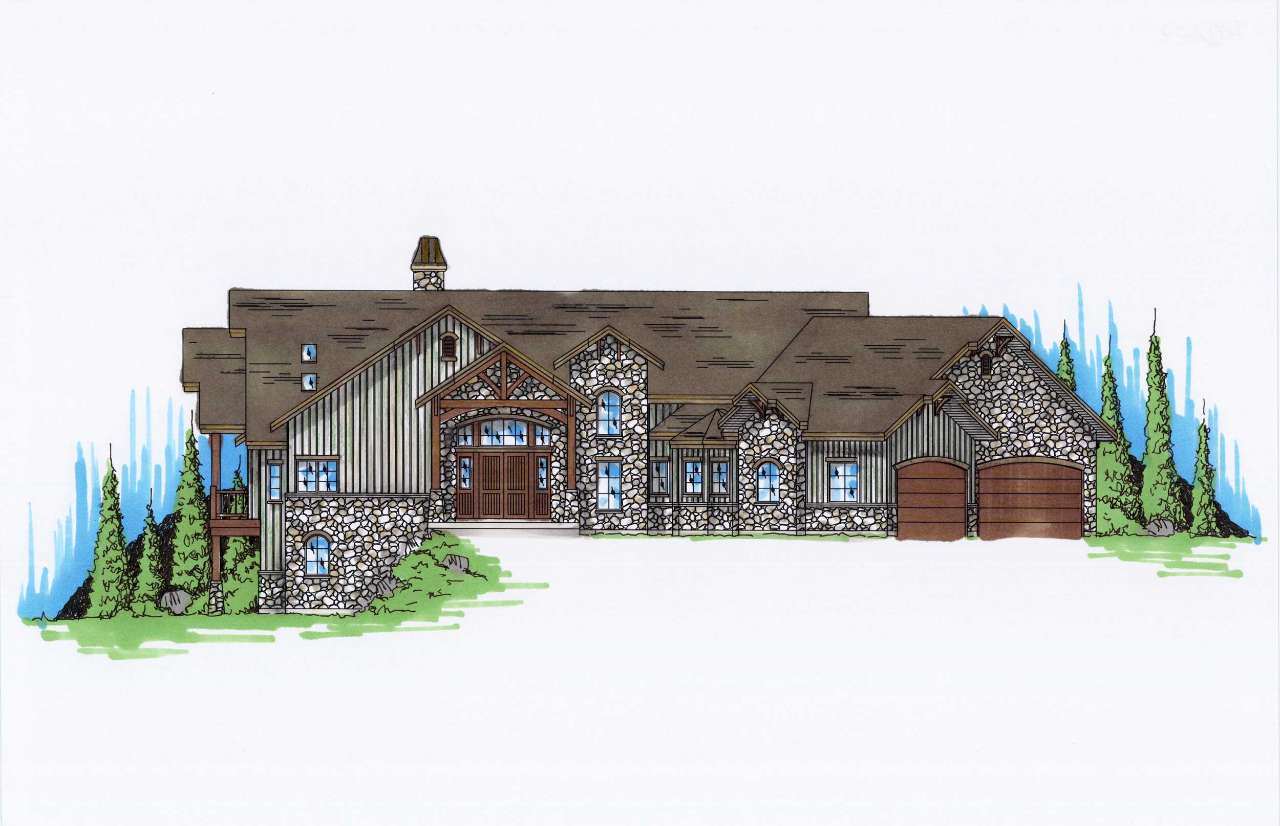 Color Rendering of this house plan