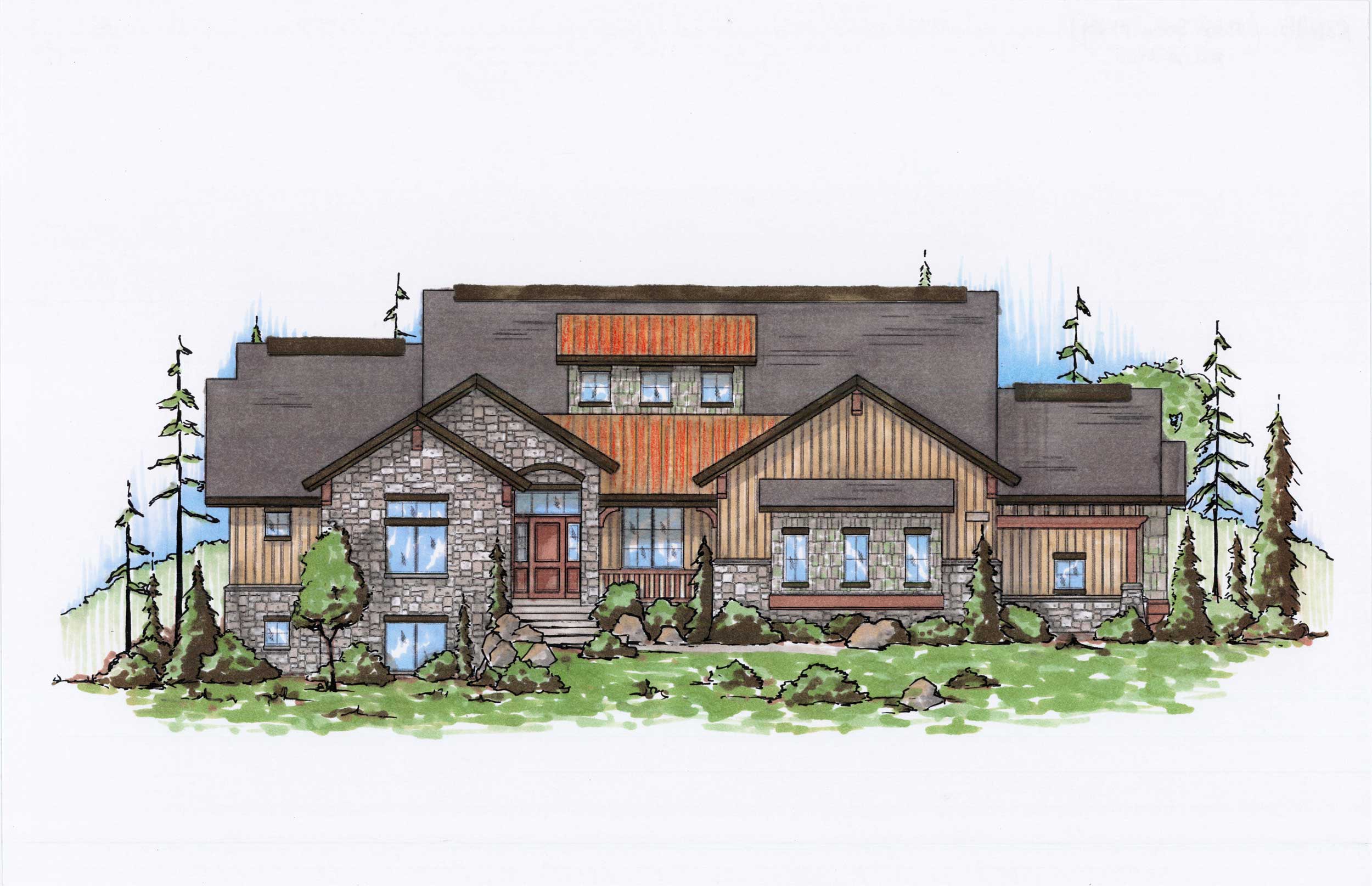 Front elevation of Country home (ThePlanCollection: House Plan #135-1056)