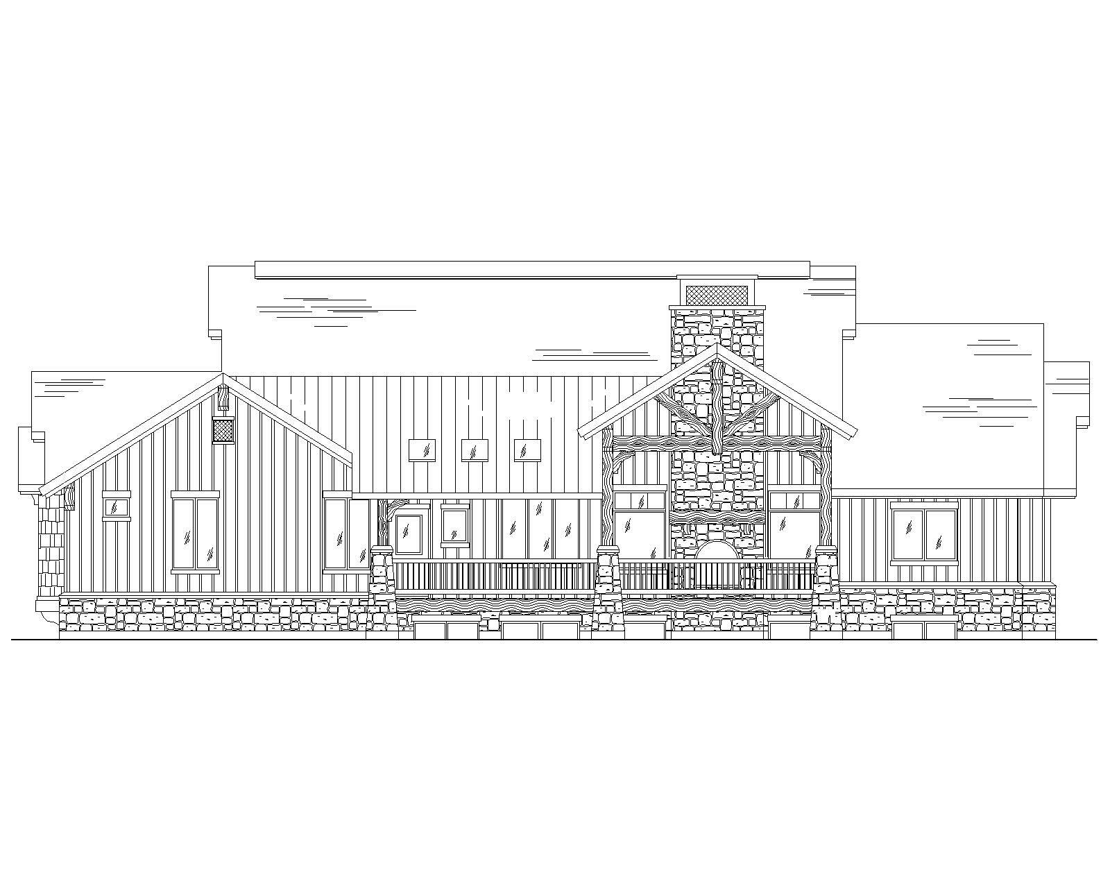 Home Plan Rear Elevation of this 5-Bedroom,2648 Sq Ft Plan -135-1056