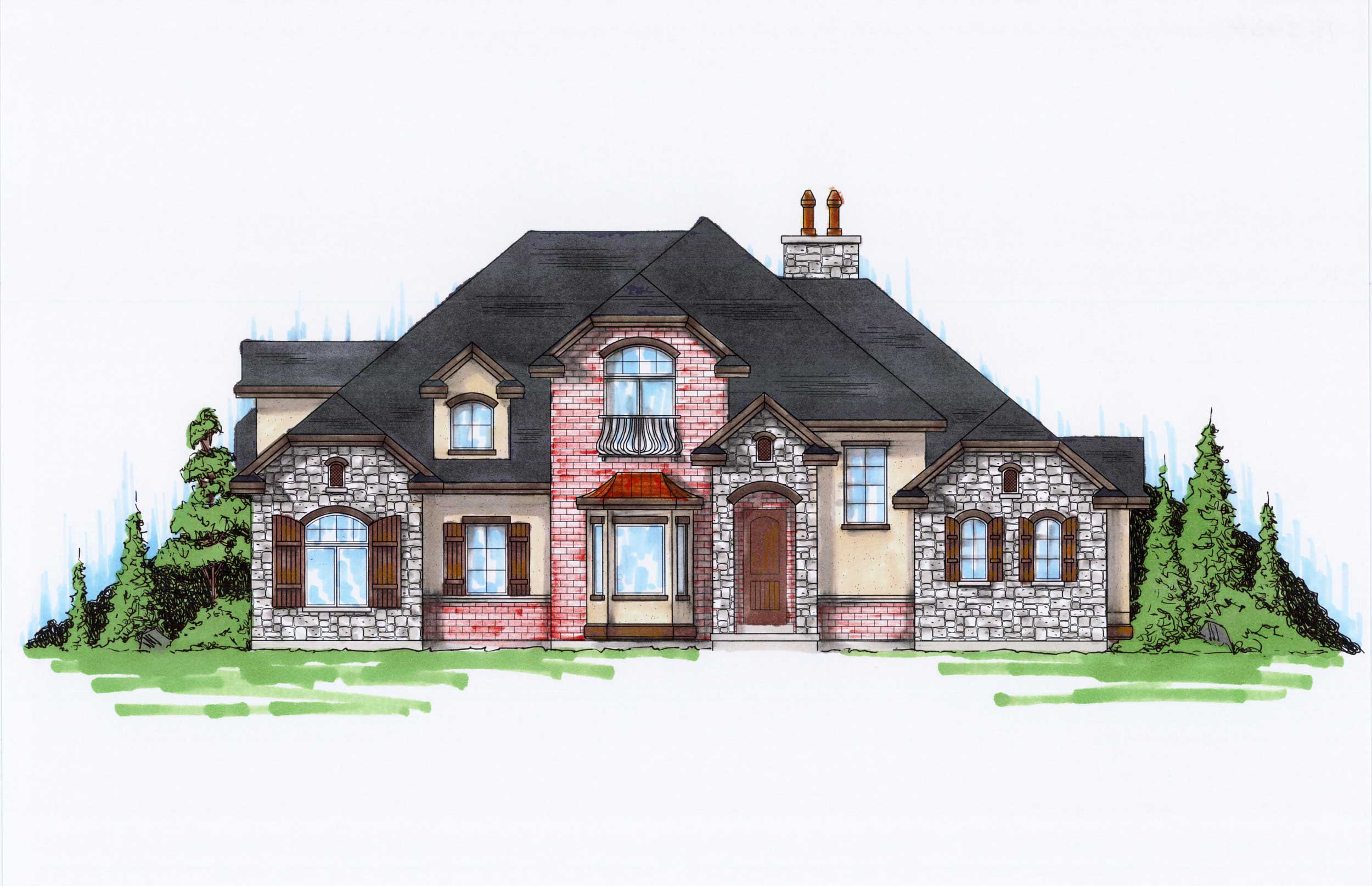 Color Rendering of this house plan