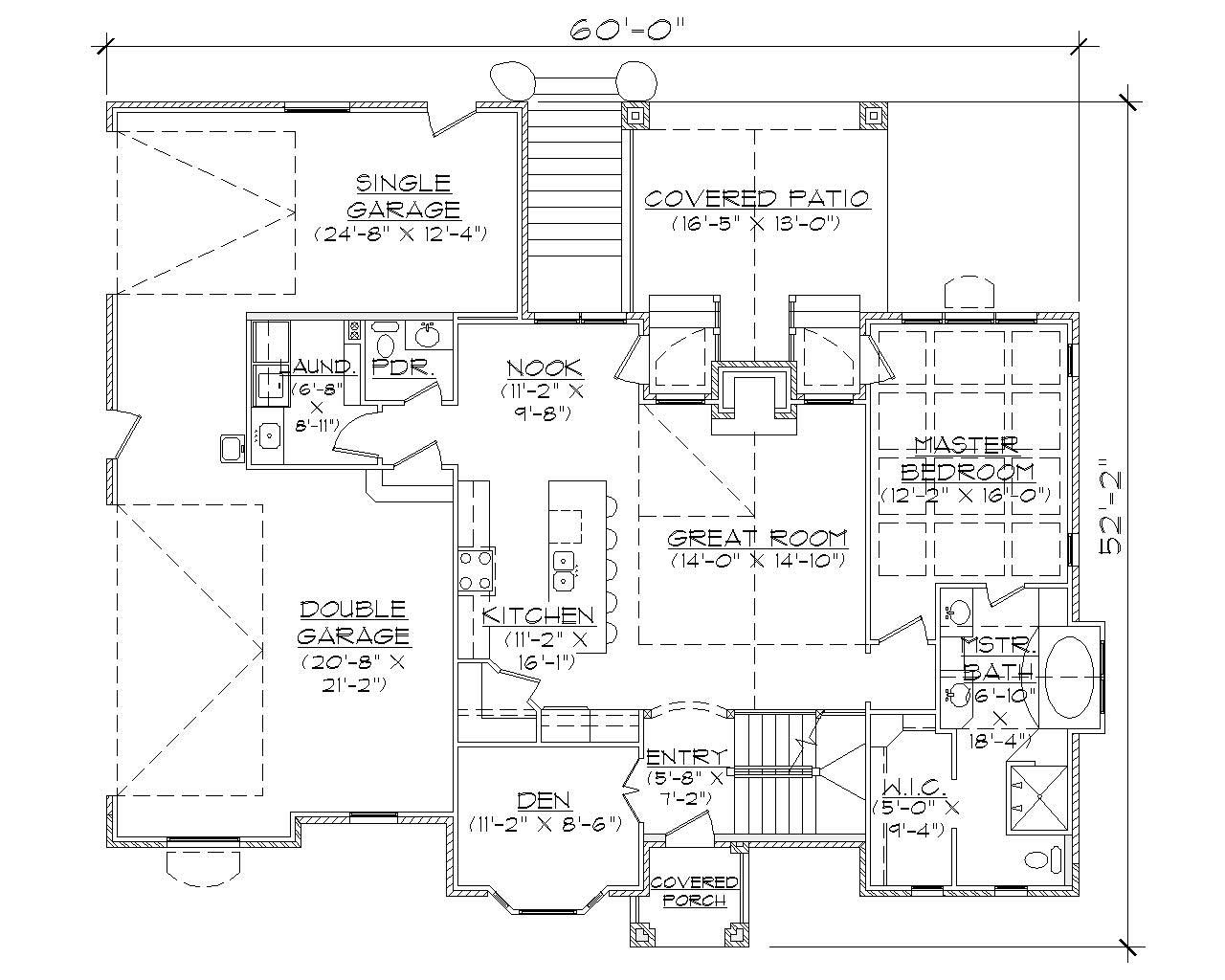 Floor Plan First Story of Traditional Plan #135-1057