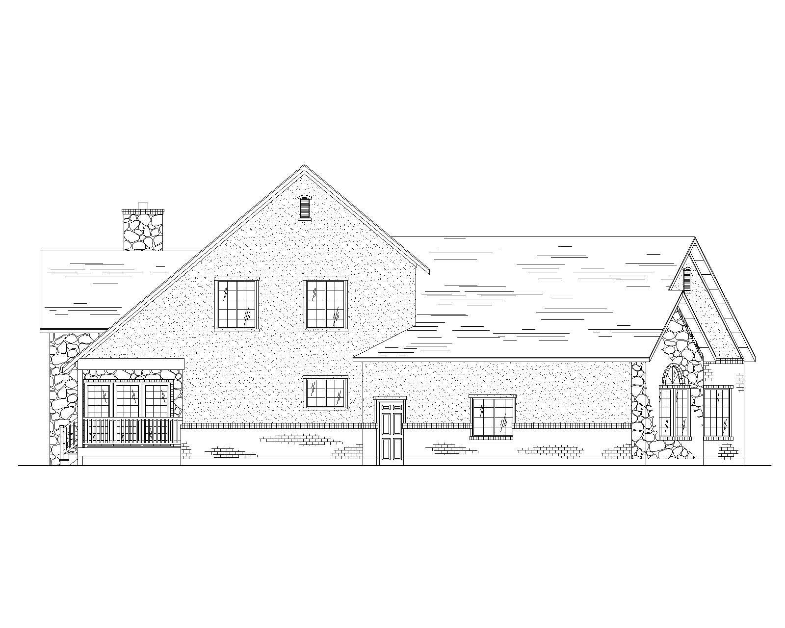 Home Plan Left Elevation of this 5-Bedroom,2260 Sq Ft Plan -135-1058