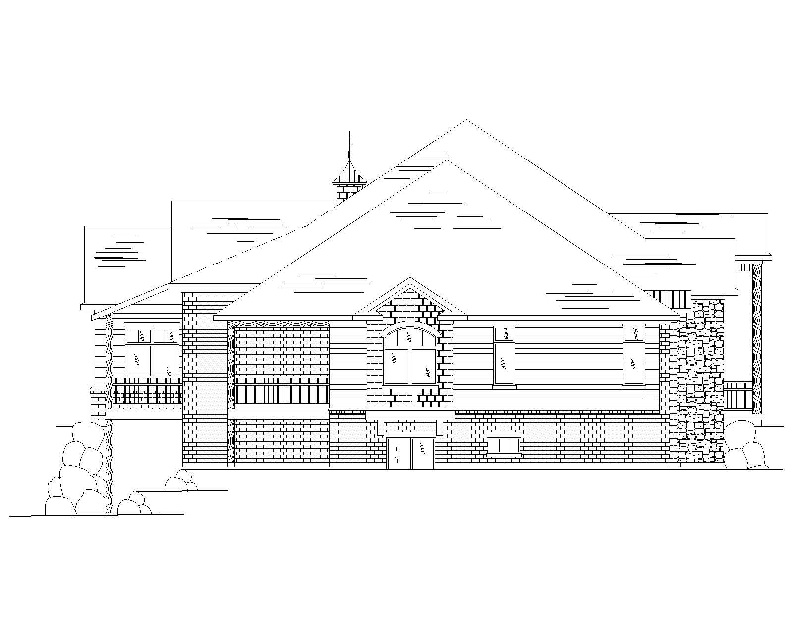 Home Plan Left Elevation of this 3-Bedroom,2559 Sq Ft Plan -135-1060