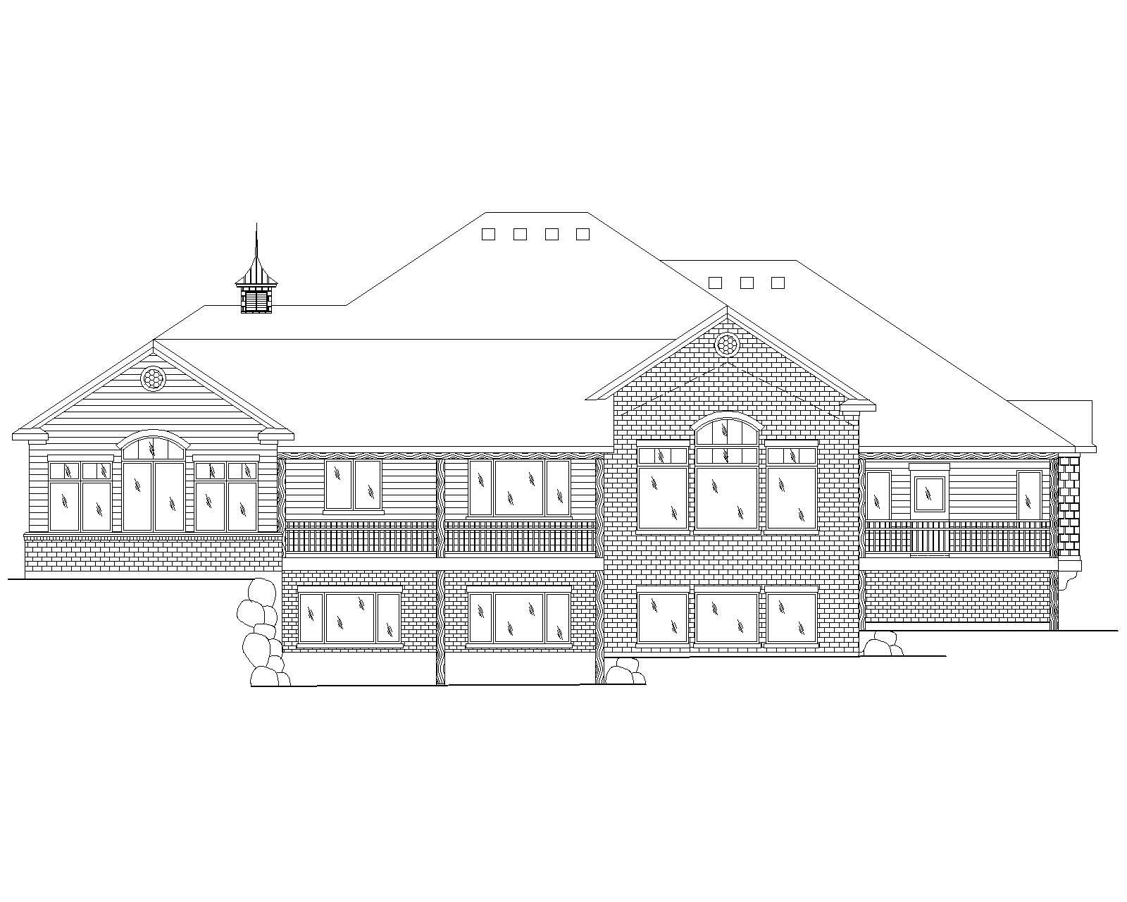 Home Plan Rear Elevation of this 3-Bedroom,2559 Sq Ft Plan -135-1060