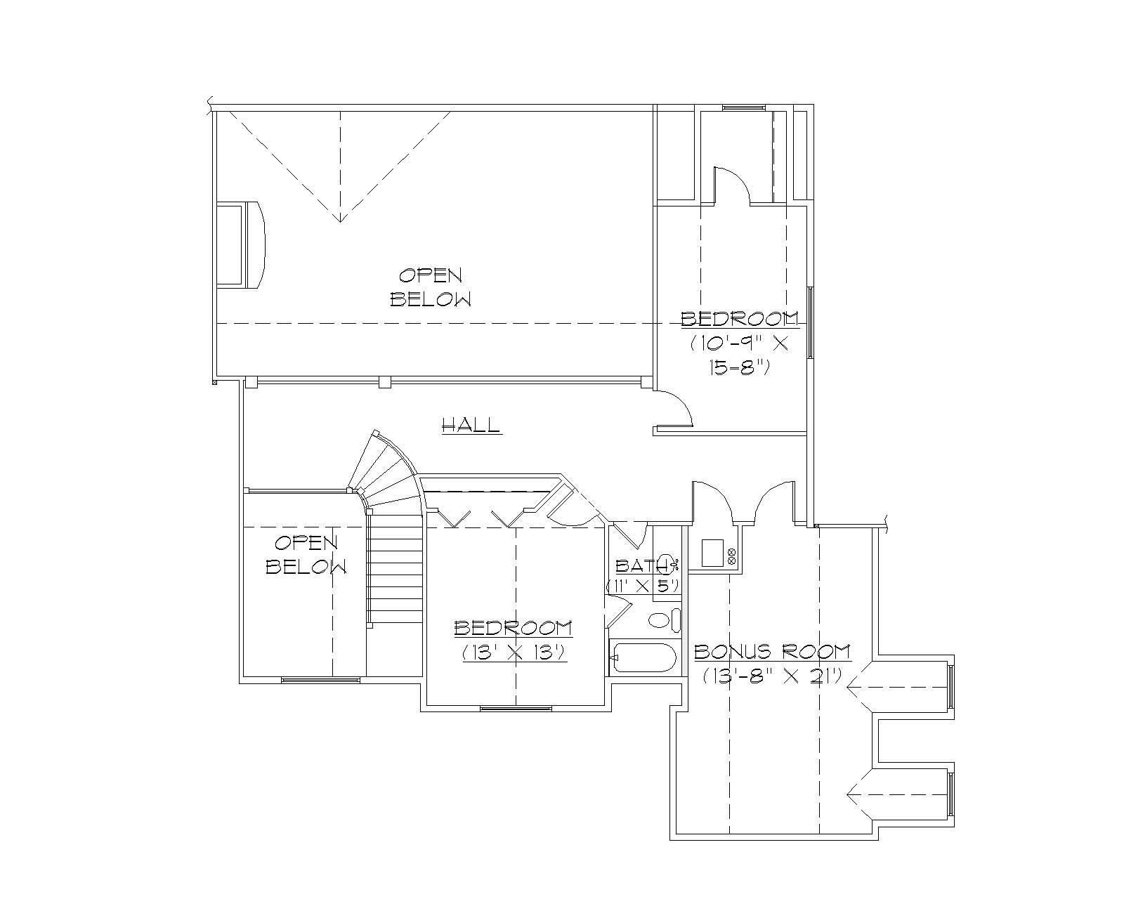 Floor Plan Second Story of Luxury Plan #135-1061