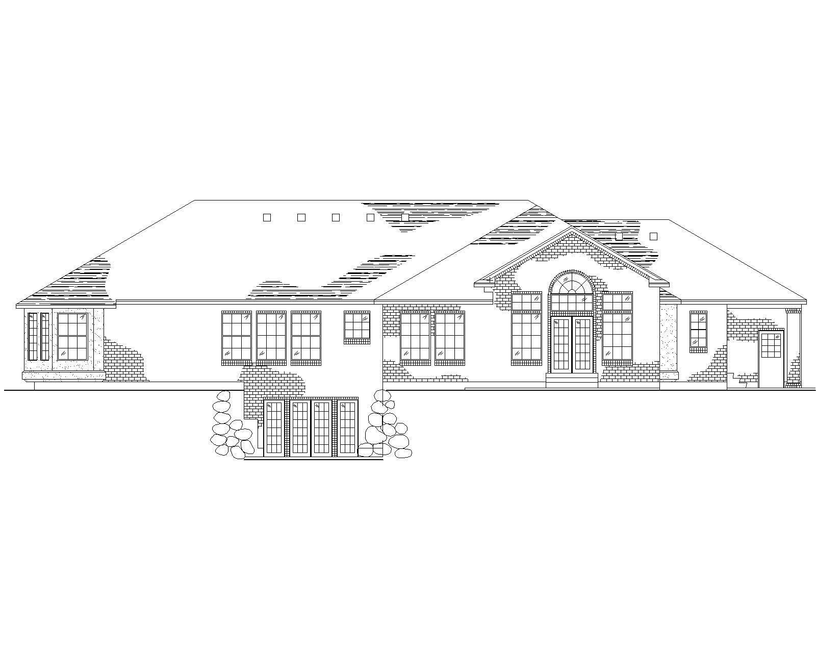 Home Plan Rear Elevation of this 6-Bedroom,2878 Sq Ft Plan -135-1062