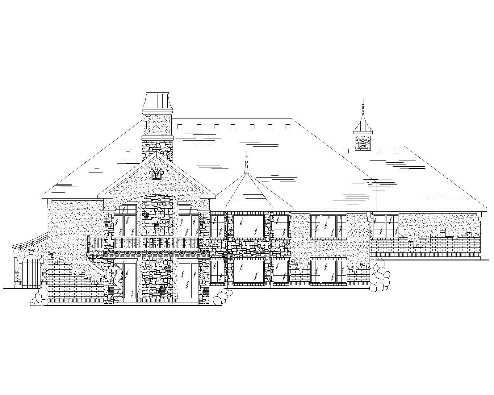 Home Plan Rear Elevation of this 5-Bedroom,2428 Sq Ft Plan -135-1065