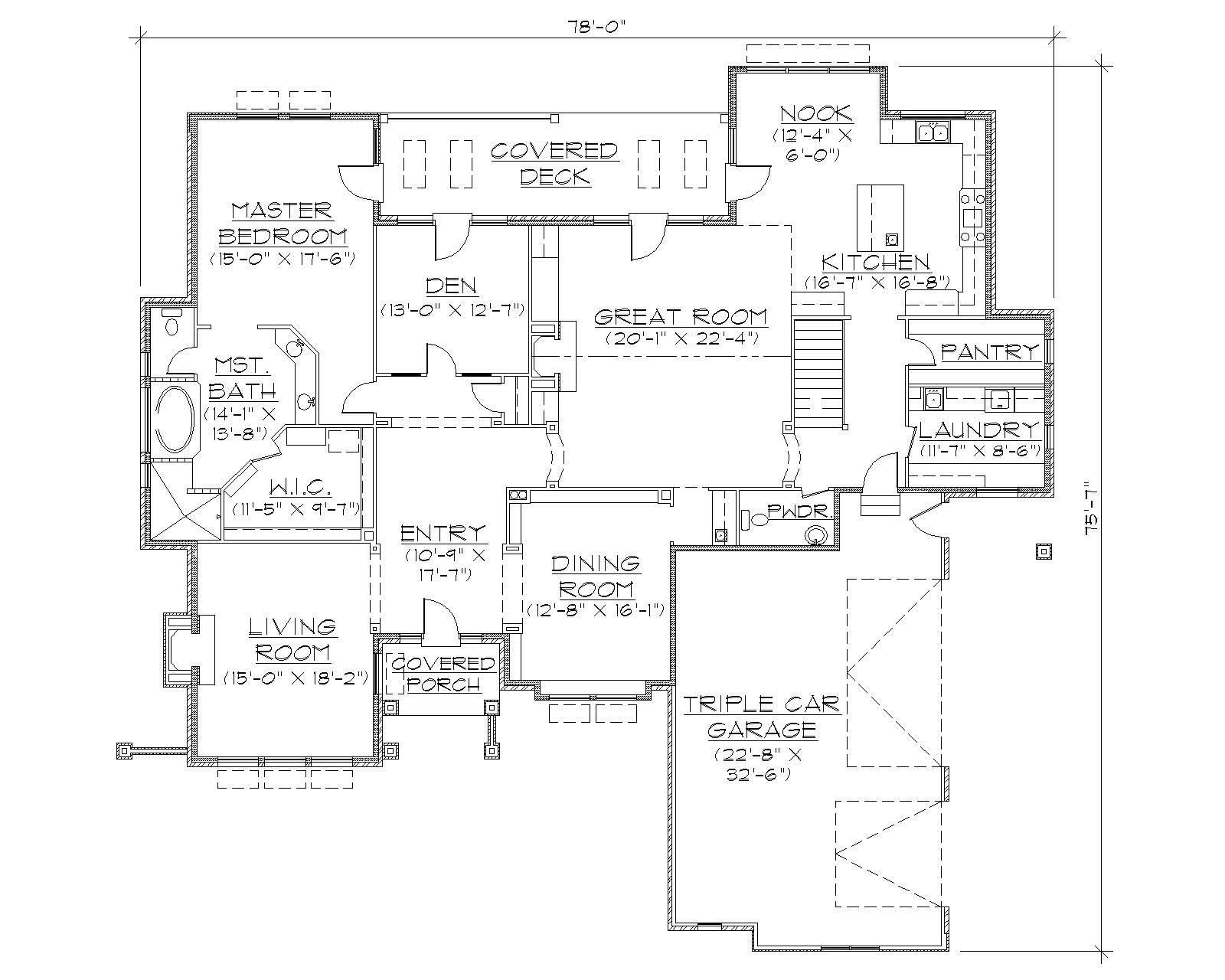 Floor Plan First Story of Contemporary Plan #135-1066