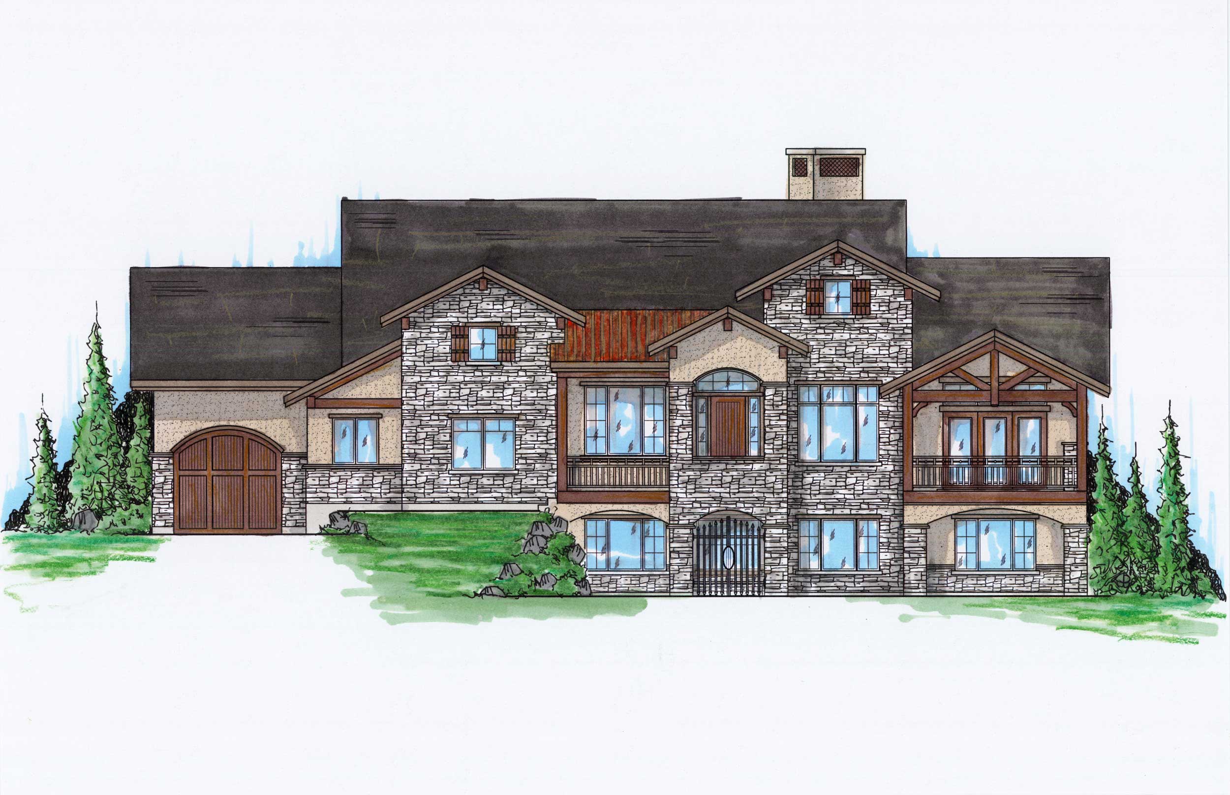 Color Rendering of this house plan