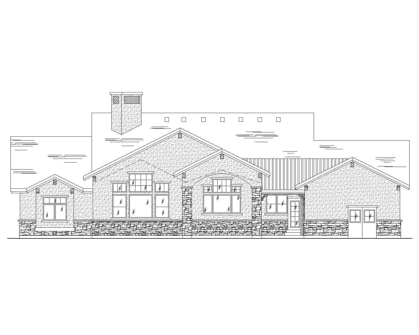Home Plan Rear Elevation of this 5-Bedroom,2435 Sq Ft Plan -135-1069