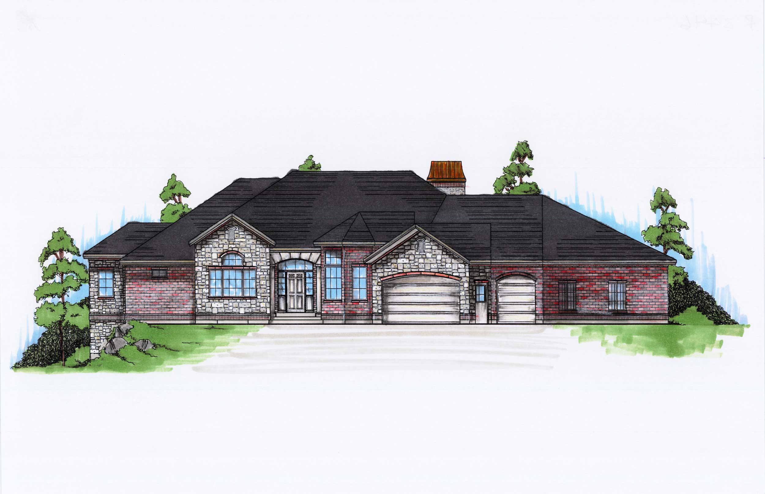 Color Rendering of this house plan
