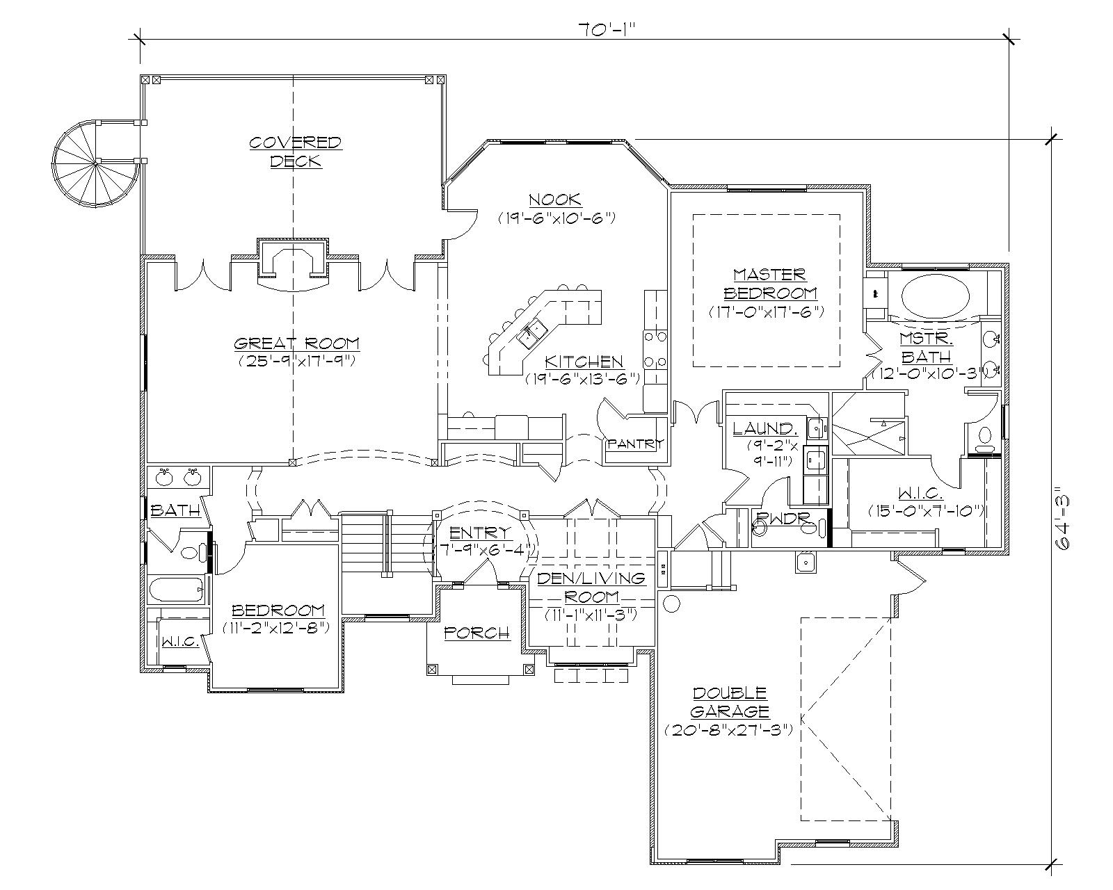 Floor Plan First Story of European Plan #135-1073