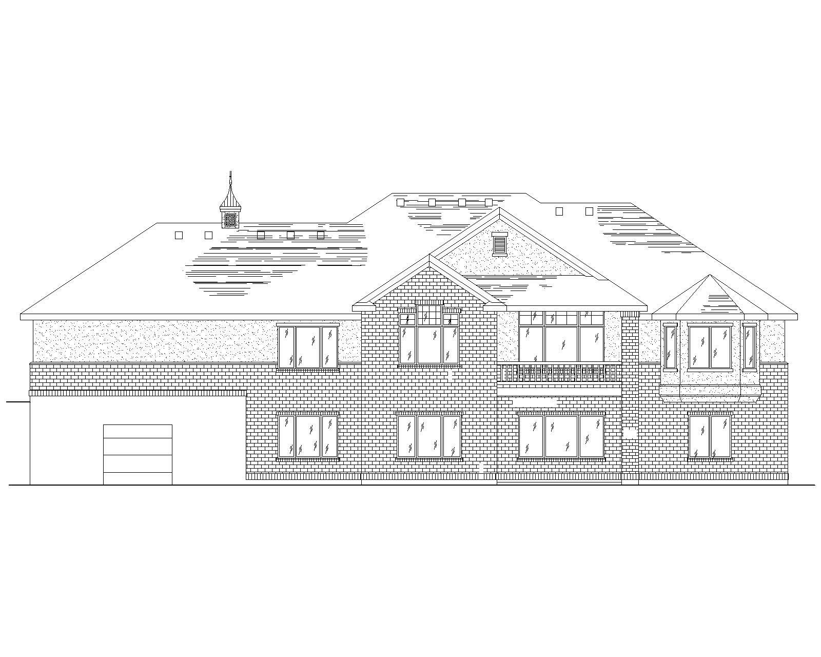 Home Plan Rear Elevation of this 4-Bedroom,2434 Sq Ft Plan -135-1075