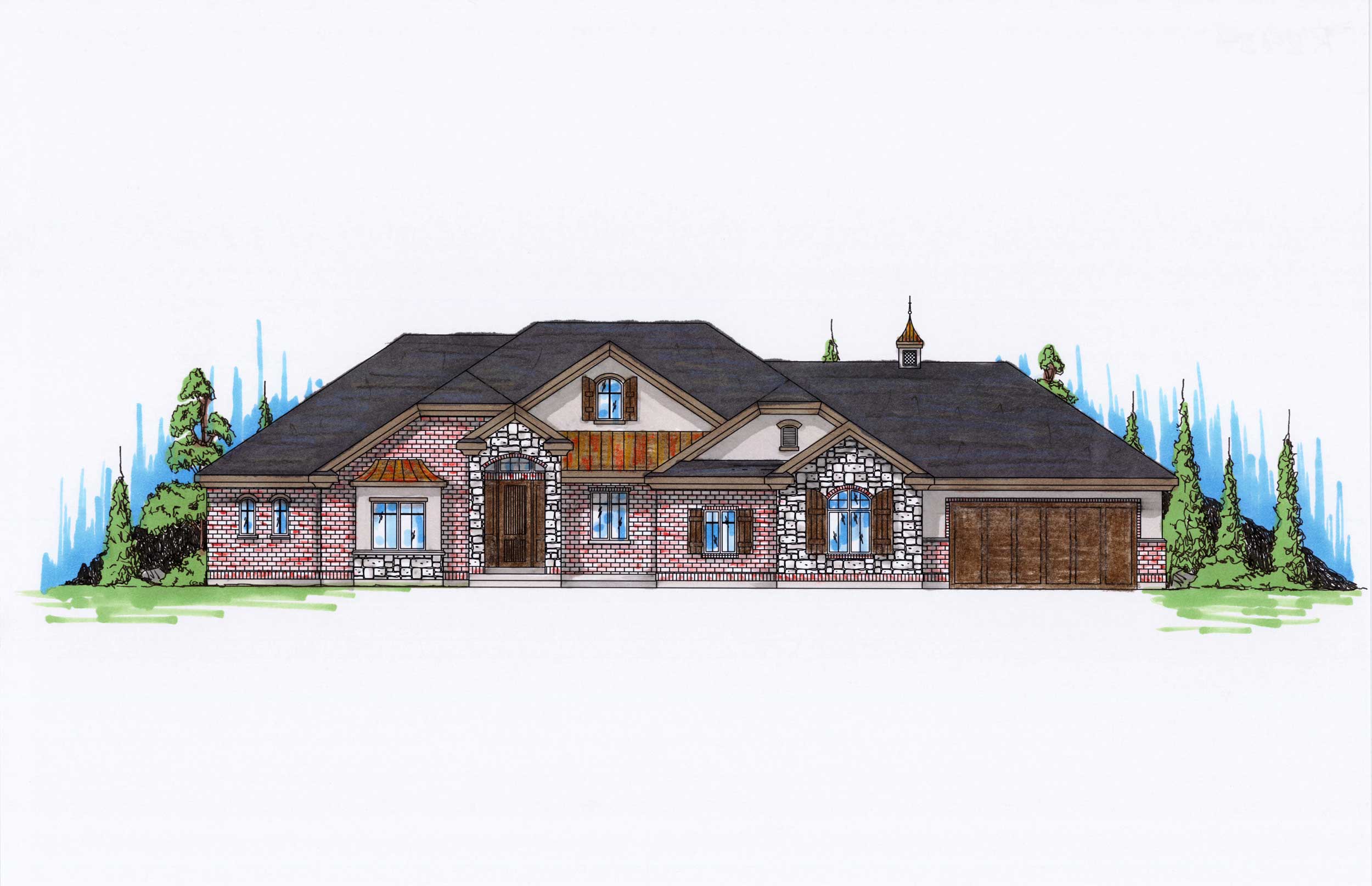 Color Rendering of this house plan