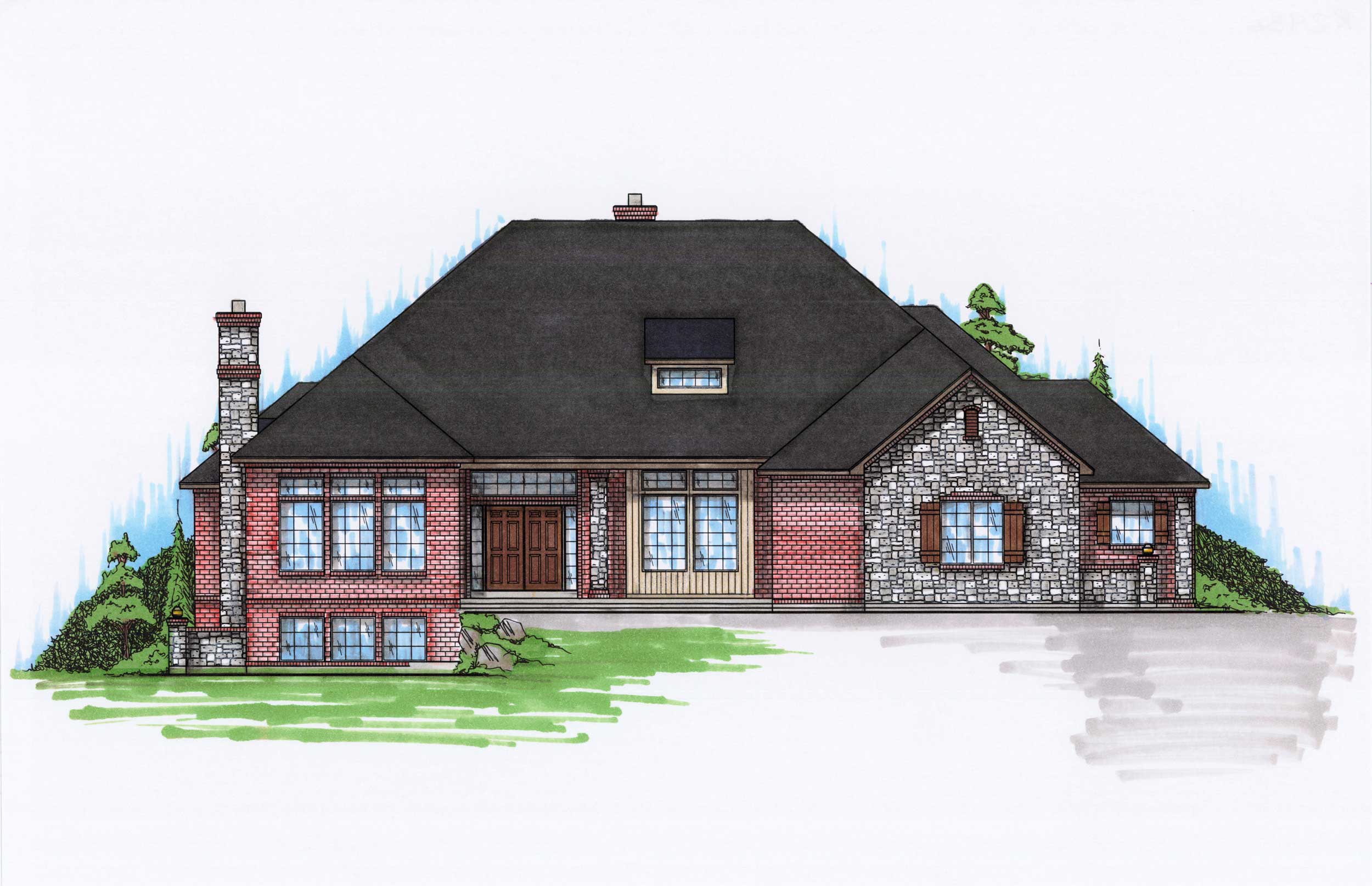 Color Rendering of this house plan
