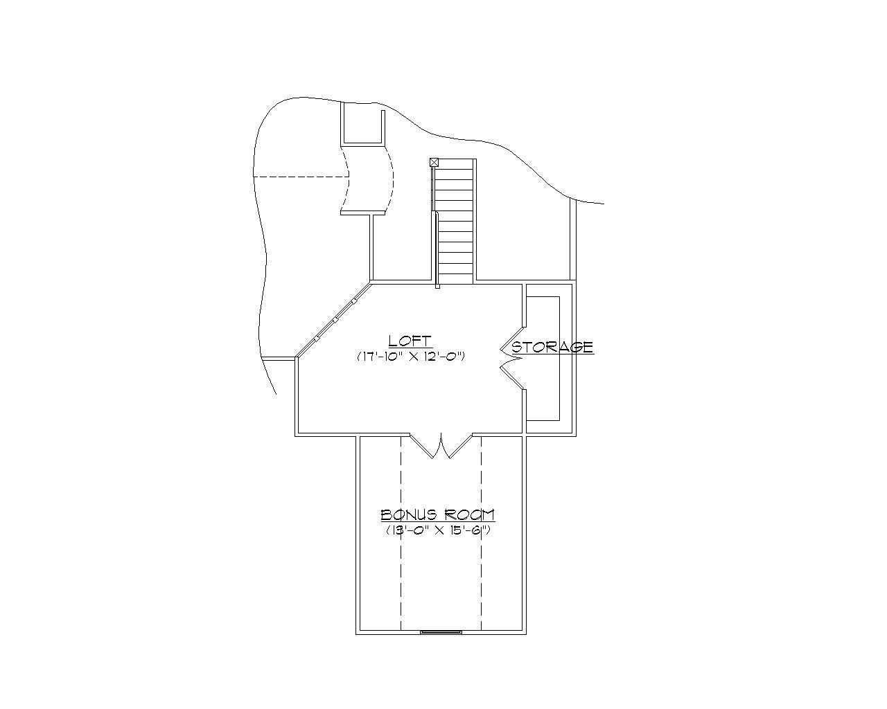 Floor Plan Second Story of Traditional Plan #135-1079