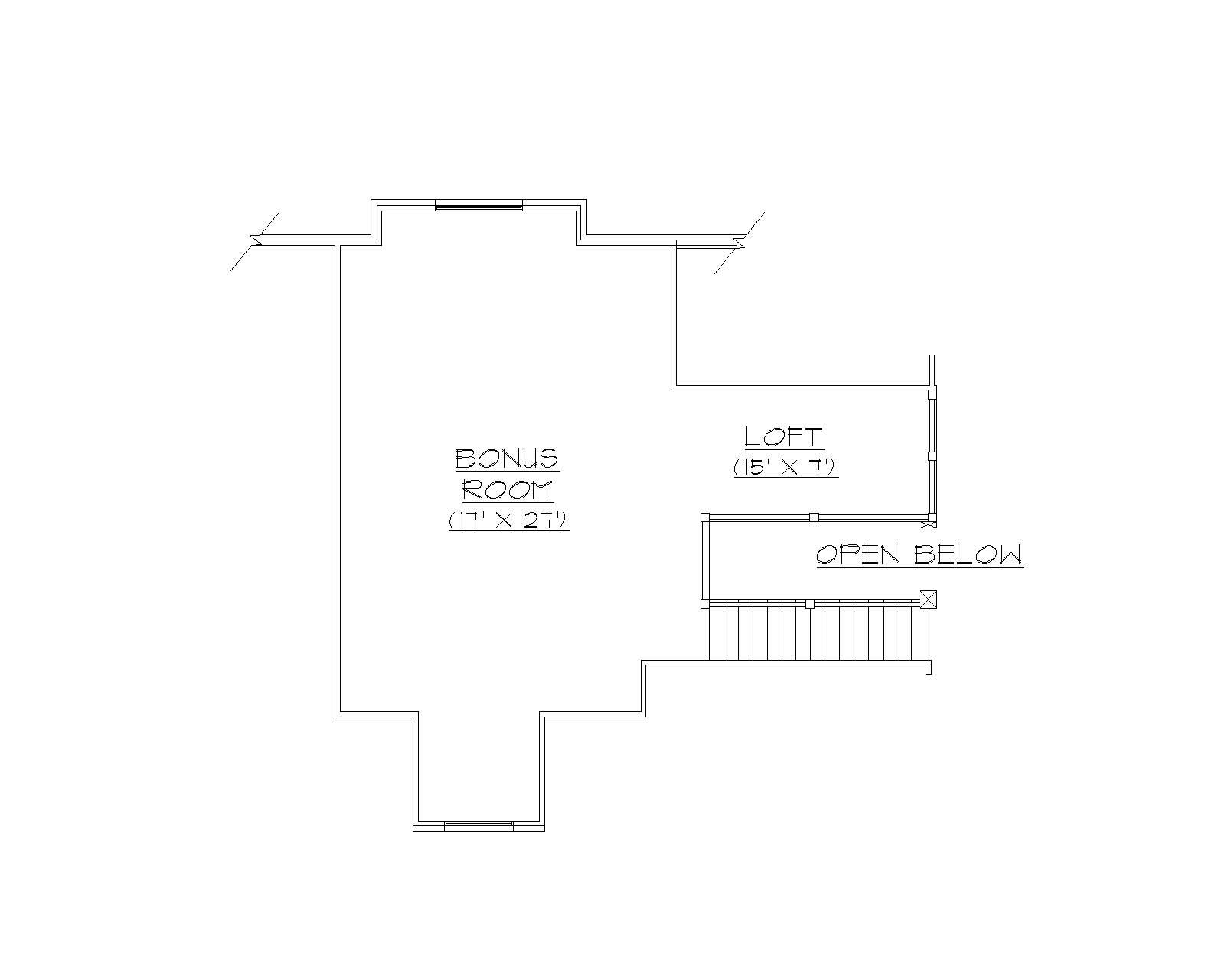 Floor Plan Second Story of Craftsman Plan #135-1082