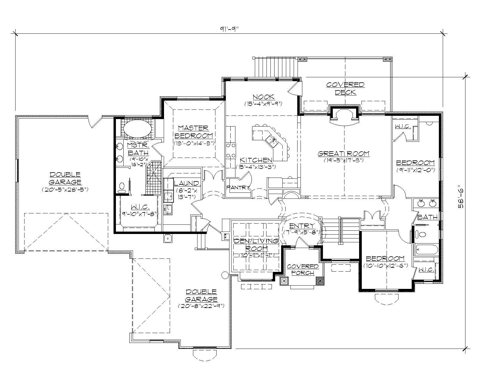 Floor Plan First Story of European Plan #135-1083
