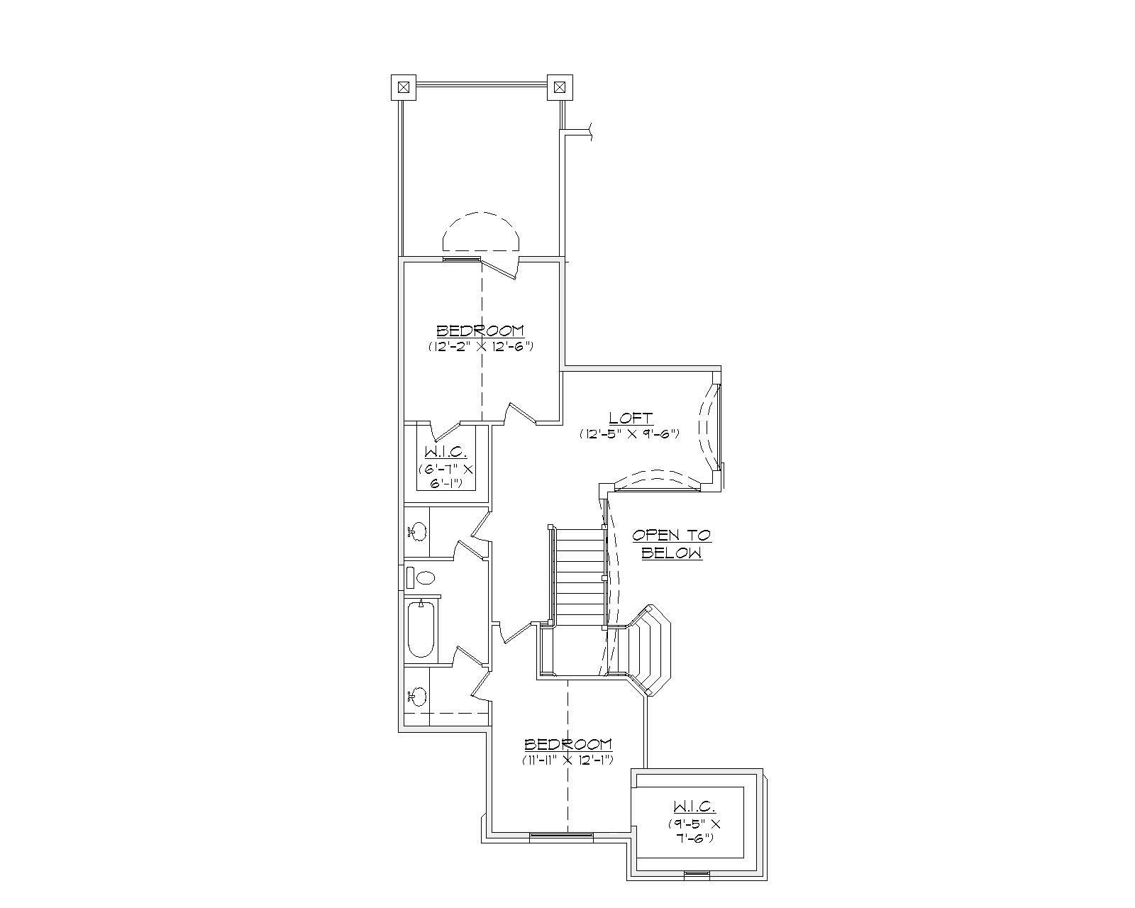 Floor Plan Second Story of Country Plan #135-1084