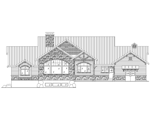 Home Plan Rear Elevation of this 5-Bedroom,2647 Sq Ft Plan -135-1087