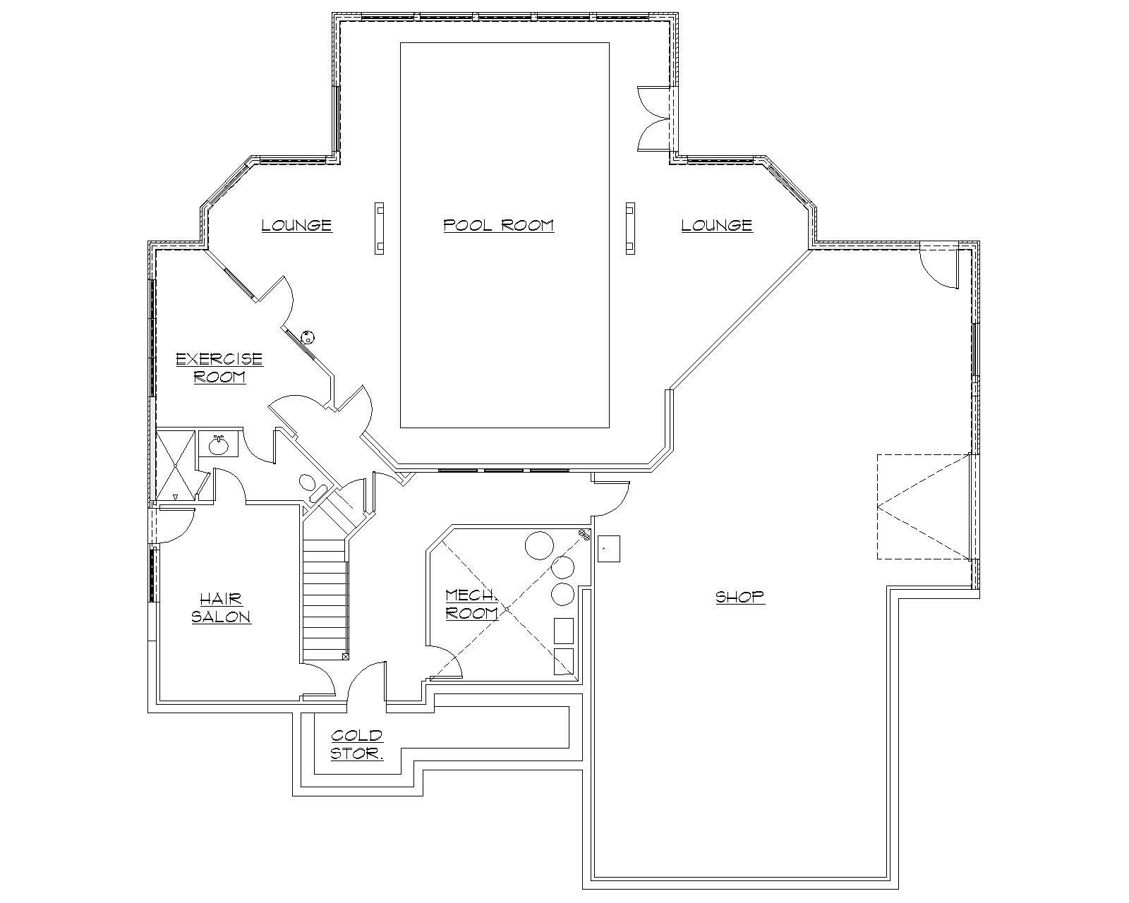 Floor Plan Basement of Traditional Plan #135-1092