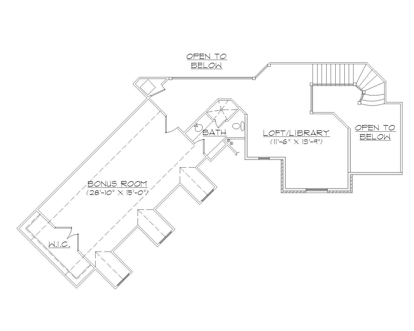 Floor Plan Second Story of Country Plan #135-1093