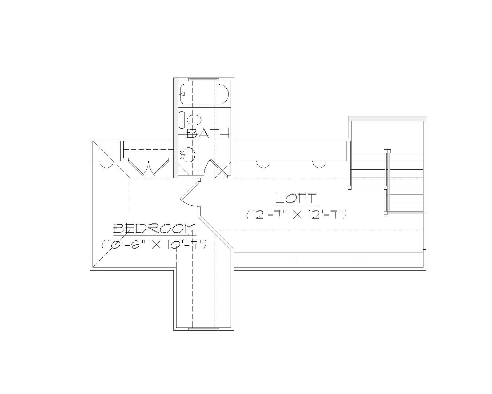 Floor Plan Second Story of European Plan #135-1094