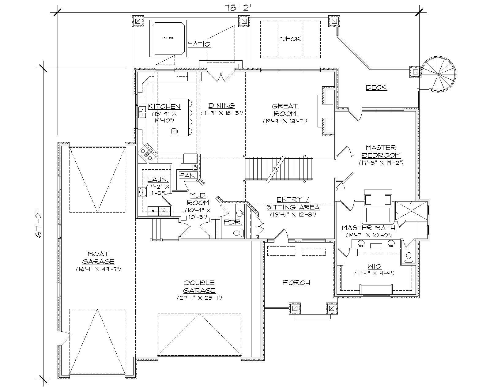 Floor Plan First Story of Contemporary Plan #135-1095