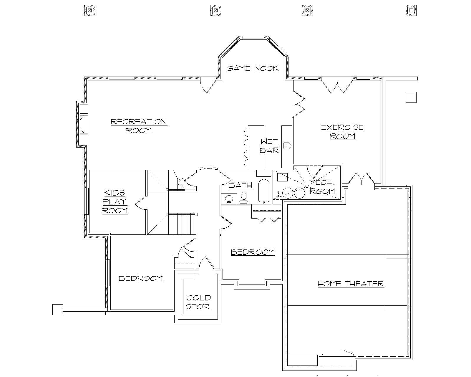 Floor Plan Basement of Luxury Plan #135-1096