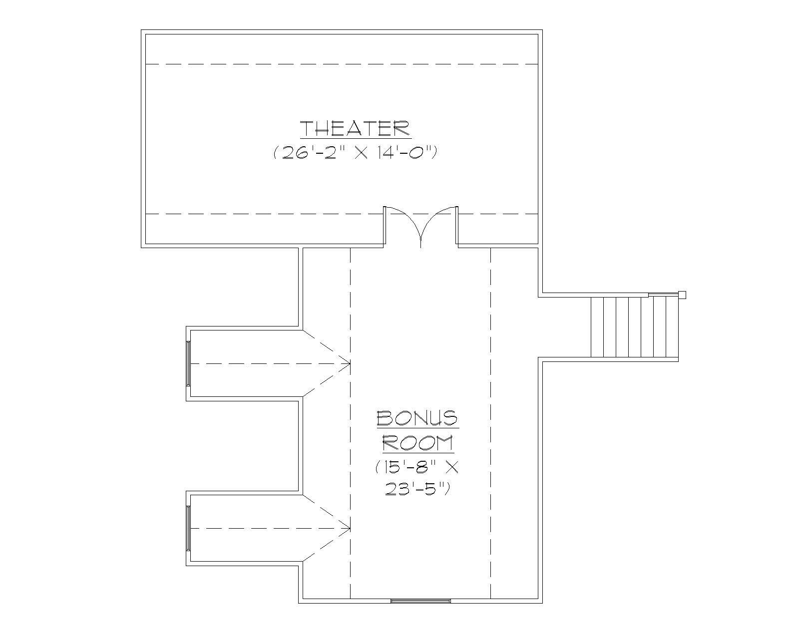 Floor Plan Second Story of Country Plan #135-1099
