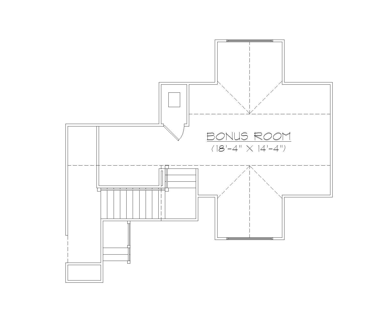 Floor Plan Second Story of Craftsman Plan #135-1100