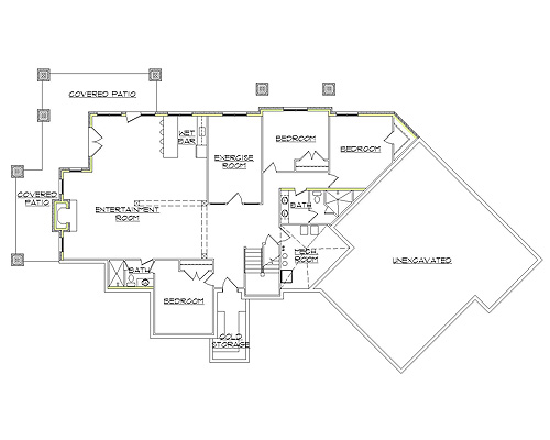 Basement of Rustic Plan #135-1102