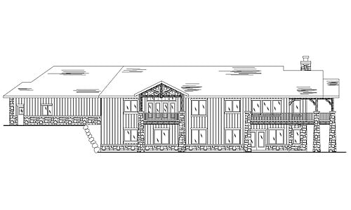 Home Plan Rear Elevation of this 5-Bedroom,2378 Sq Ft Plan -135-1102