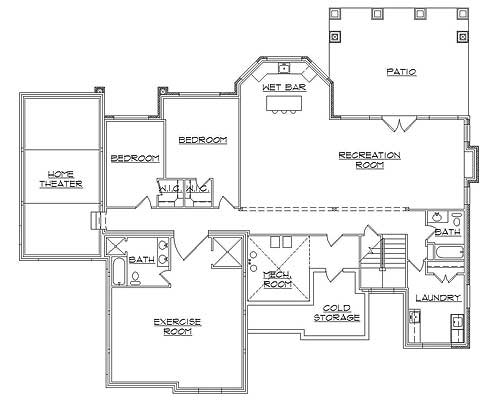 Floor Plan Basement of Plan #135-1104