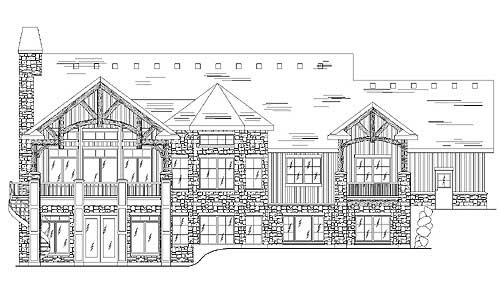 Home Plan Rear Elevation of this 4-Bedroom,2037 Sq Ft Plan -135-1104