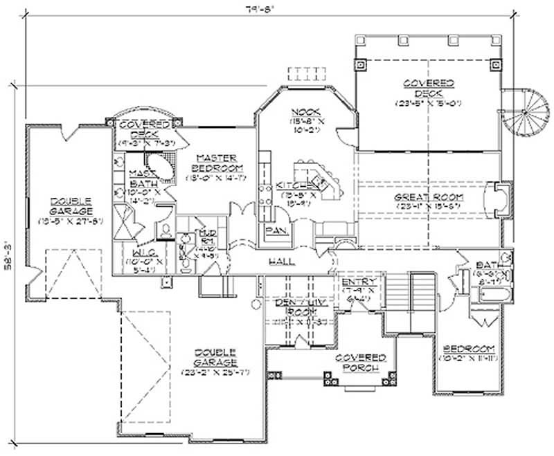 Floor Plan First Story of Plan #135-1104