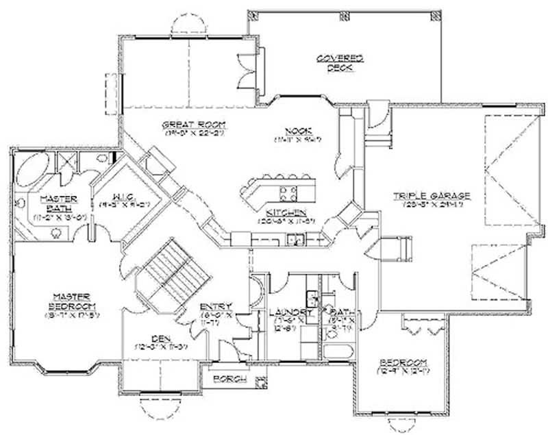 Floor Plan First Story of Ranch Plan #135-1108