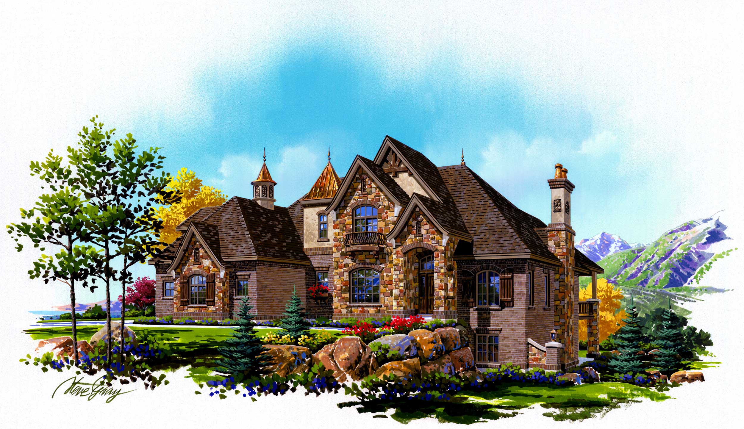 Color Rendering of this house plan