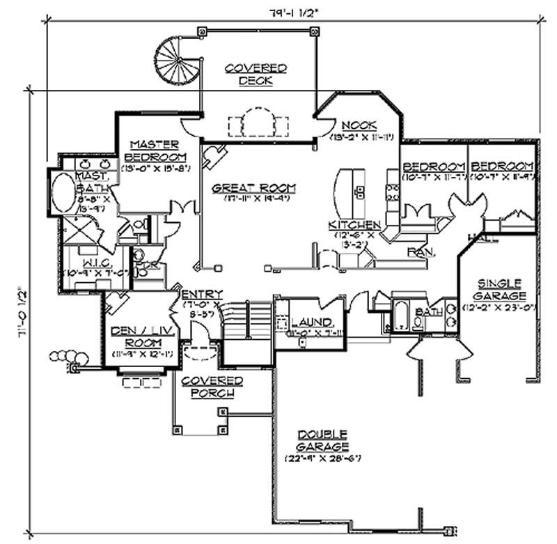 Floor Plan First Story of European Plan #135-1110