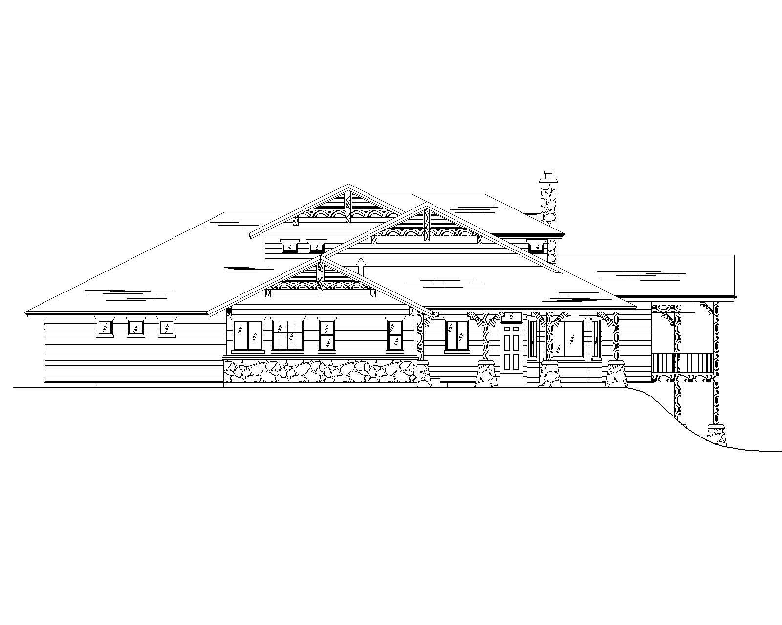 Home Plan Rear Elevation of this 5-Bedroom,2673 Sq Ft Plan -135-1112