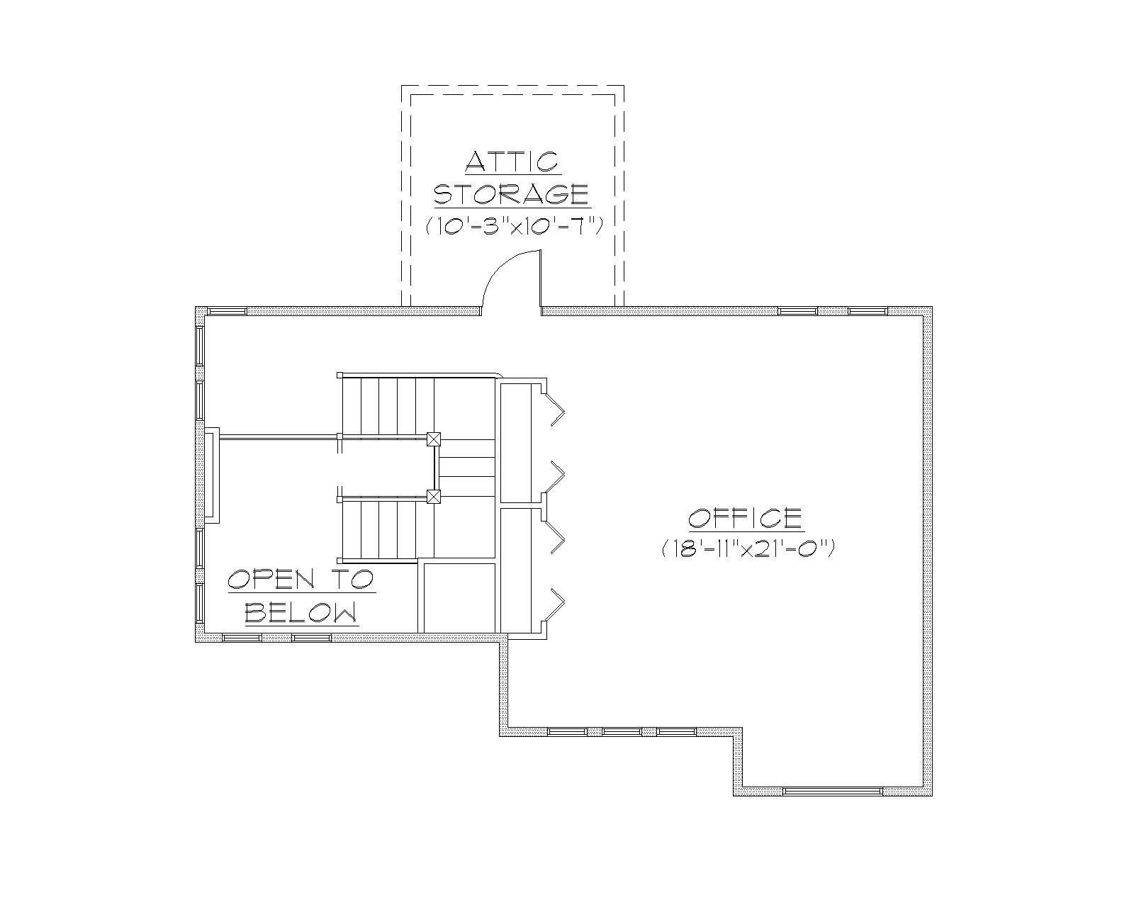 Floor Plan Second Story of Craftsman Plan #135-1112