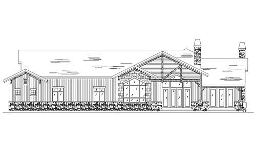 Home Plan Rear Elevation of this 3-Bedroom,2605 Sq Ft Plan -135-1114