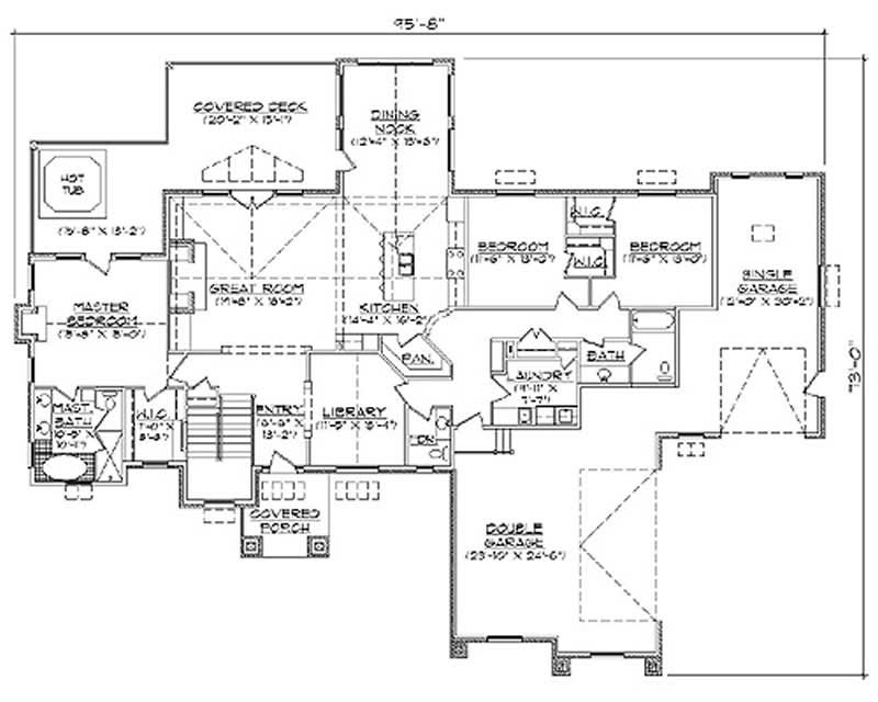 Floor Plan First Story of Plan #135-1114