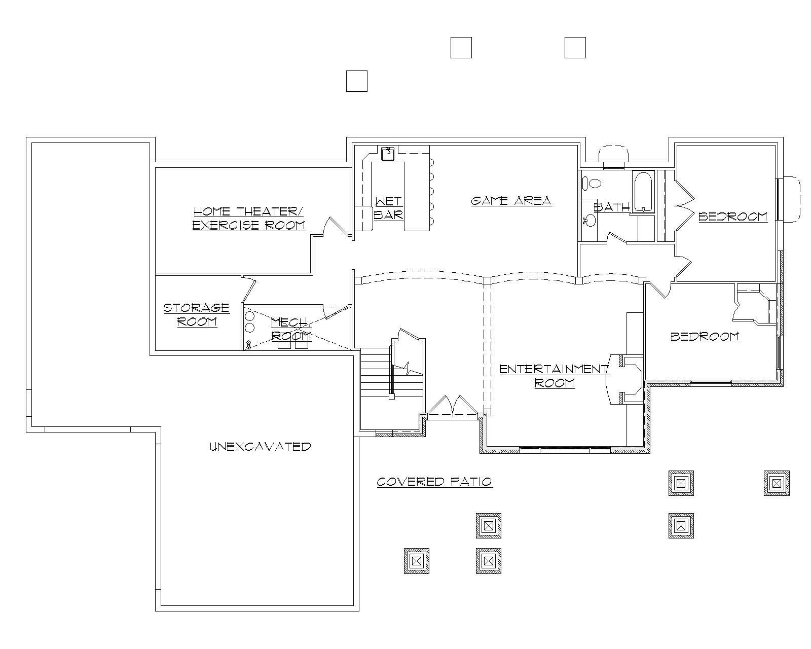 Floor Plan Basement of Plan #135-1115