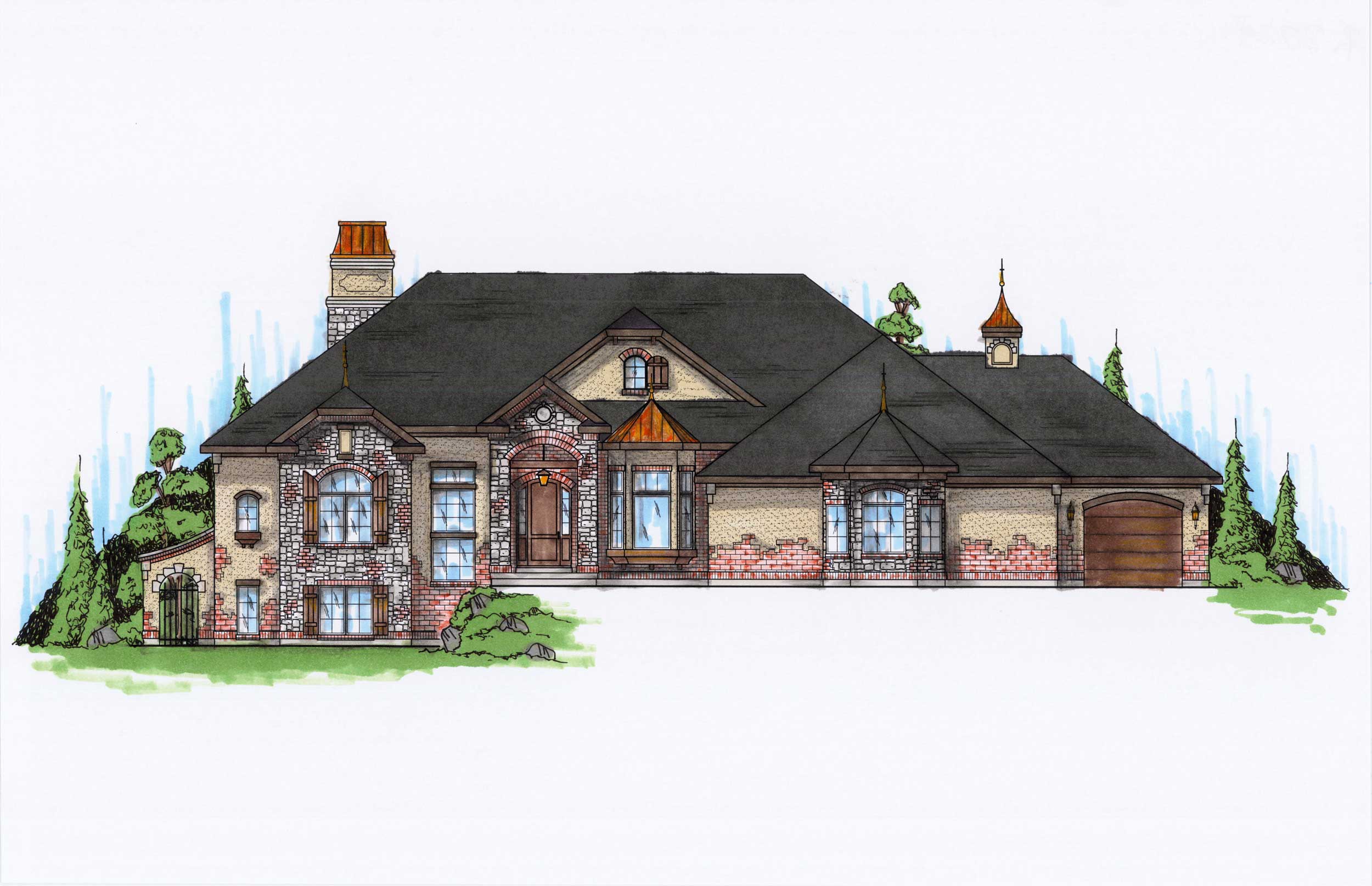 Color Rendering of this house plan
